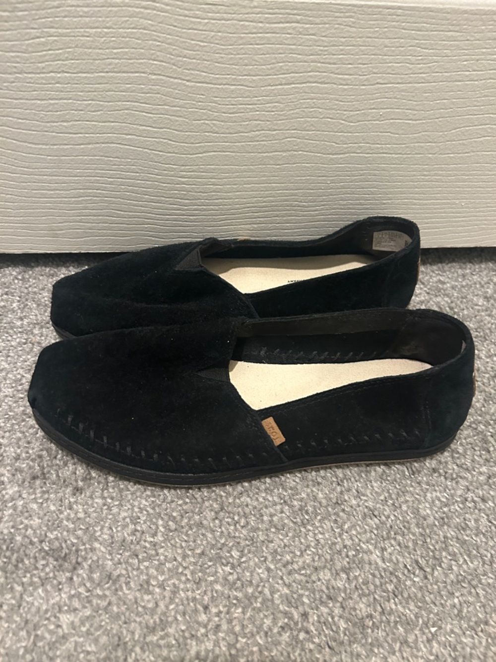 Toms Black Suede Women's Moccasin Slip-Ons